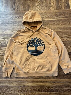 Timberland Logo Hooded Sweatshirt - Tan size XXL.